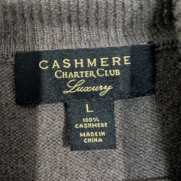 Charter Club 100% Cashmere Turtleneck Womens Size Large Brown Sleeveless Sweater - Picture 4 of 9